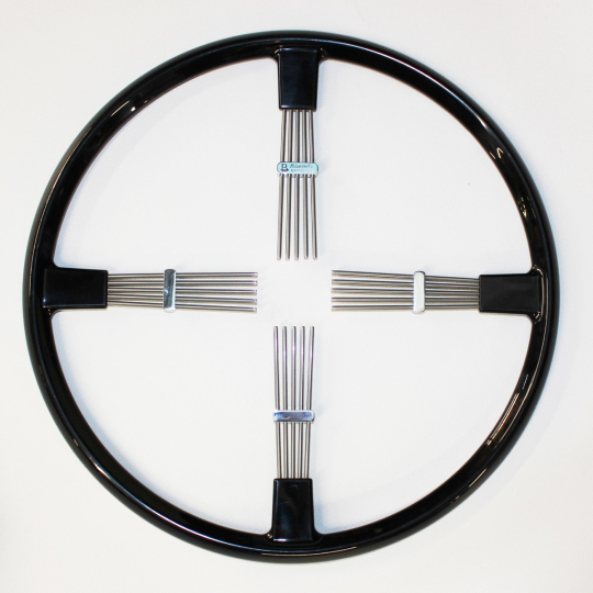 Brooklands 4 spoke steering wheel - black rim 17"/43cm